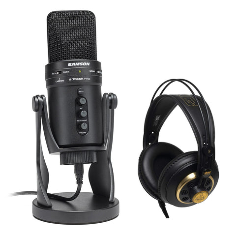 Samson Technologies Samson G-Track Pro Professional USB Condenser Microphone with Audio Interface and AKG K240 Studio Pro Studio Over-Ear Headphones