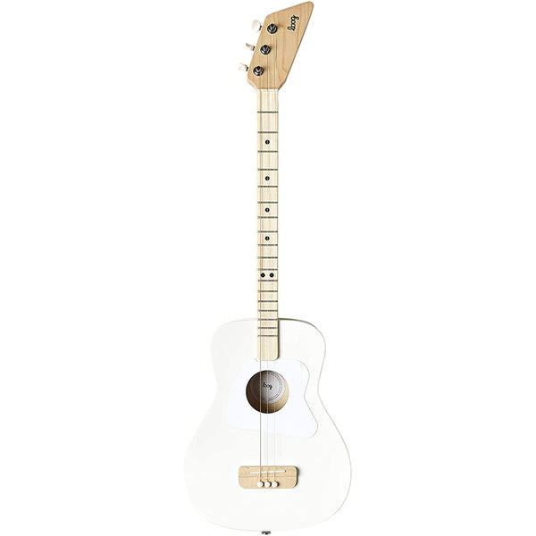 Loog 3 String Pro Acoustic Guitar and Accompanying App for Children, Teens and Beginners – White