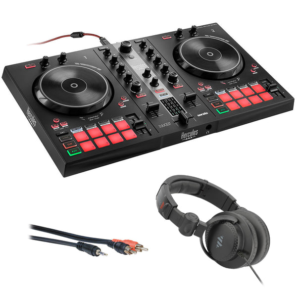 Hercules DJControl Inpulse 300 2-Deck USB DJ Controller Bundle with Polsen HPC-A30-MK2 Studio Monitor Headphones