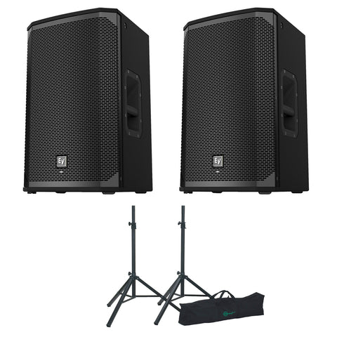 Electro-Voice EKX-12P 12" Two-Way Powered Loudspeaker (Pair) with K&M Speaker Stand Package