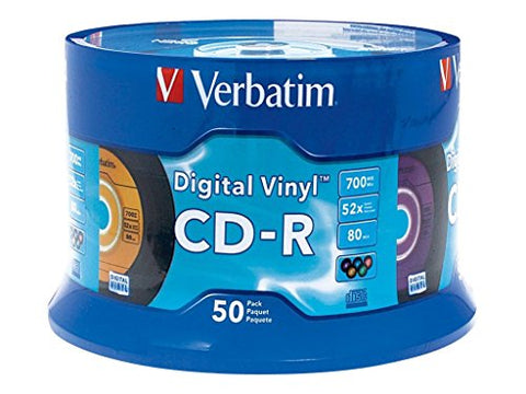 Verbatim 700 MB 52X Digital Vinyl CD-R - 50-Disc Spindle 94587