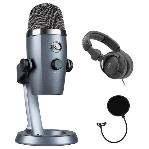 Blue YETI NANO Premium USB Microphone Plus Pack Bundle with Presonus StudioOne 5 artist DAW, iZotope RX elements Plug-in and Groover 3 Tutorials 3-Month Subscription, Polsen Headphone & Pop Filter