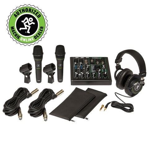 Mackie Performer Bundle 6-Channel Mixer, Two Dynamic Vocal Microphones, and Headphones