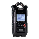 Zoom H4n Pro All Black 4-Track Portable Recorder (2020 Model) Bundle with Zoom ZDM-1 Podcast Mic Pack