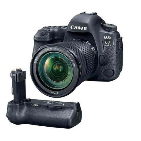 Canon EOS 6D Mark II DSLR with EF 24-105mm f/3.5-5.6 IS STM Lens - With Canon BG-E21 Battery Grip