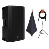 Mackie Thump15BST Boosted 1300W 15" Advanced Powered Loudspeaker (Solo) with SSA100 Speaker Stand Skirt, Speaker Stand & XLR Cable