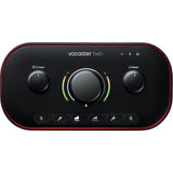 Focusrite Vocaster Two Podcasting Interface for Recording Host and Guest. Two Mic Inputs and Two Headphone Outputs, with Auto Gain, Enhance, and Mute. Small, Lightweight, and Powered by Computer