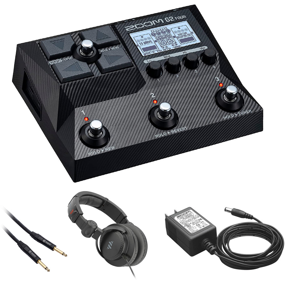 guitar pedal bundle Zoom G2 Four Multi-Effect Guitar Pedal Bundle with Zoom AD-16 9V Power – KELLARDS