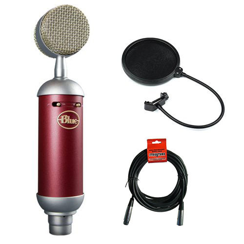 Blue Spark SL Large-Diaphragm Studio Condenser Microphone with XLR Cable and Pop Filter Bundle