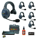 Eartec EVADE EVX6S Full-Duplex Wireless Intercom System with 6 Single-Ear Headsets (2.4 GHz) Bundle with Goby Labs Spray for Headphones and Kellards Cleaning Wipes (5-Pack)