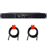 Fostex RM-3DT 1U Rackmount Active Stereo Monitor Speaker with Dante Bundle with 2x XLR-XLR Cables