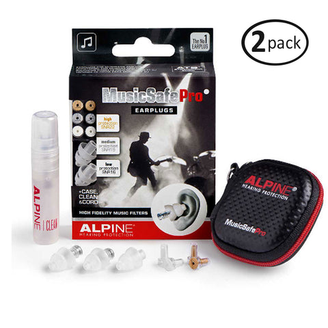 Alpine MusicSafe Pro Hearing Protection System for Musicians, White (2-Pack)