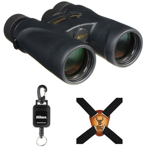 Nikon 12x42 Monarch 5 Binoculars (Black) Bundle with Binocular Harness & Rangefinder Tether