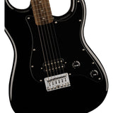 Squire Sonic Stratocaster HT H Electric Guitar, Black, Laurel Fingerboard, Black Pickguard Bundle with Fender FE620 Electric Guitar Gig Bag, Instrument Cable 10' and Celluloid Guitar Picks 351 Shape