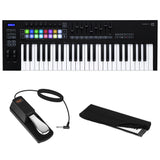 Novation Launchkey 49 MK3 USB MIDI Keyboard Controller (49-Key) Bundle with Sustain Pedal & Keyboard Dust Cover (Medium)