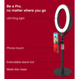 Tzumi ON AIR Halo Glow 8” LED Ring Light w/ Phone Mount