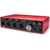 Focusrite Scarlett 18i8 USB Audio Interface (3rd Gen) with 2x Tripod Microphone Stand & 4x XLR Cable Bundle