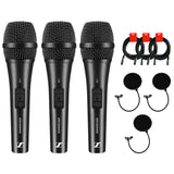 Sennheiser XS 1 Handheld Cardioid Dynamic Vocal Microphone (3-Pack) Bundle with 3x Pop Filter and 3x 20" XLR-XLR Cable