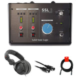 SSL SSL-2 Desktop USB Type-C Audio Interface Bundle with Studio Monitor Headphone, MIDI Cable & XLR Cable…