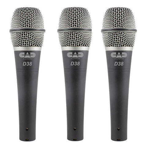 CAD CADLive D38 Supercardioid Dynamic Handheld Microphone (3 Pack)