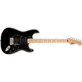 Squire Sonic Stratocaster Electric Guitar, Black, Maple Fingerboard, Black Pickguard