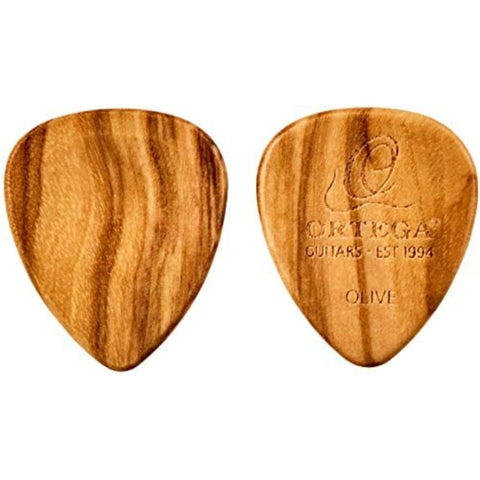 Ortega Guitars 2.0 mm Triangular Wooden Pick-Acoustic, Electric or Bass Guitar-2 Piece Pack-Ovangkol (OGPW-OV2)