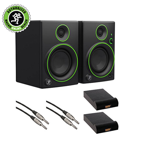 Mackie CR4BT 4" Multimedia Monitors with Bluetooth (Pair), IP-S Isolation Pad (Pair) & 1/4" TRS Male to 1/4" TRS Male Audio Cable (2- Pieces) Kit