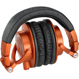 Audio-Technica ATH-M50XMO Professional Closed-Back Monitor Headphones Limited Edition Lantern Glow (Metallic Orange) Bundle with Polsen Headphone Monitor Amplifier and Headphones Case