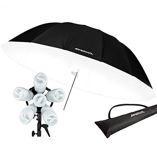 Westcott 1211C 1200-Watt Daylight Spiderlite TD6 7 Feet Parabolic Umbrella Kit (Silver/Black)