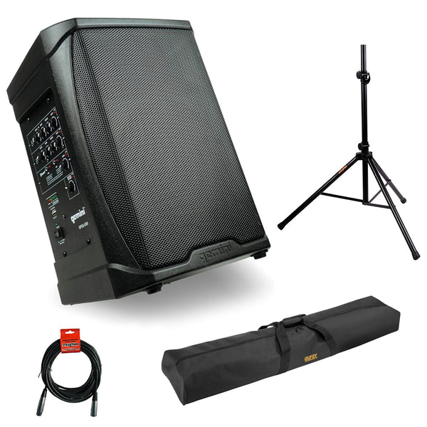 Gemini Sound GPSS-650 Professional Grade Ultra-Portable Personal PA System Bundle with Auray SS-4420 Steel Speaker Stand, Speaker Stand Bag and XLR Cable