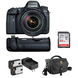 Canon EOS 6D Mark II DSLR Camera with 24-105mm f/4L II Lens, Canon BG-E21 Battery Grip, Journey 34 DSLR Shoulder Bag, LP-E6 Battery Pack & 64GB Memory Card