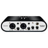 Icon Pro Audio Duo44 Live 4x4 Livestream USB Audio/MIDI Interface Bundle with Polsen Studio Monitor Headphone and XLR-XLR Cable