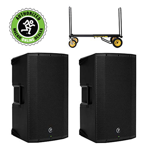 Mackie Thump12A 1300W 12" Powered Loudspeaker (Pair) with Rock-n-Roller MultiCart R12RT All-Terrain Bundle