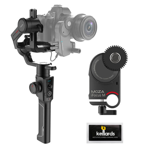 Moza Air 2 3-Axis Handheld Gimbal Stabilizer with Moza iFocus-M Wireless Lens Motor & Screen Cleaning Wipes (5-Pack) Bundle