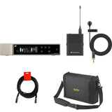 Sennheiser EW-D ME4 SET Digital Wireless Cardioid Lavalier Microphone System (R1-6: 520 to 576 MHz) Bundle with Auray WSB-1S Carrying Bag and XLR-XLR Cable