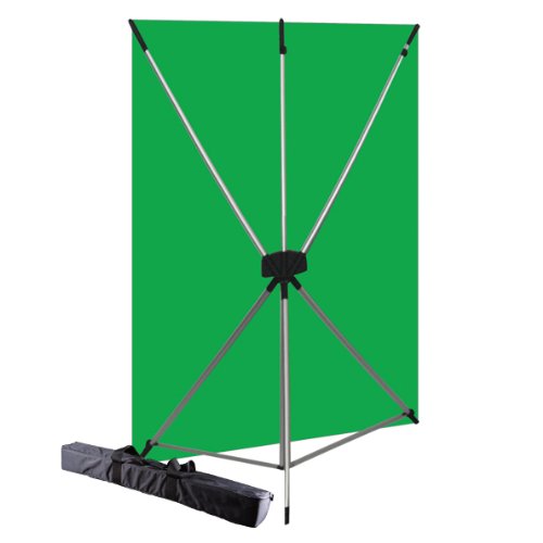 Westcott 579K X-Drop Kit with 5 x 7 Feet Green Screen Backdrop (Green/Silver)