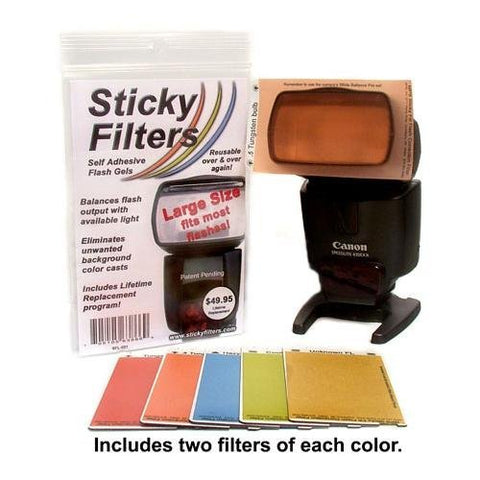 MPS Sticky Filters, Self Adhesive Flash Gel Filters, Sized for Most Flashes