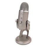 Blue Yeti USB Microphone (Platinum) with BAI-2U Two-Section Broadcast Arm plus Internal Springs & USB Cable Bundle