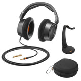 Neumann NDH 30 Open-Back Dynamic Headphones Black Edition Bundle with Auray Headphone Stand and Universal Headphone Case