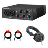 PreSonus AudioBox USB 96 2x2 USB Audio Interface (25th Anniversary Black) Bundle with Polsen Studio Headphone & 2x XLR Cable