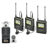 Saramonic 3RX9 + TX9 + TX9, 96-Channel Digital UHF Wireless Dual Lavalier Mic System with Zoom H6 Handy Recorder with Interchangeable Microphone System