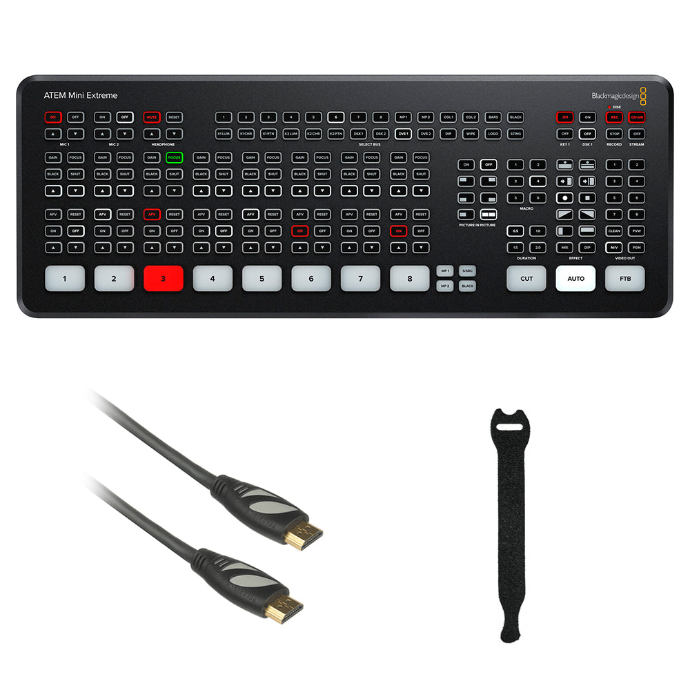 Blackmagic Design ATEM Mini Extreme Bundle with HDMI Cable & 10