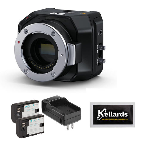 Blackmagic Micro Studio Camera 4K G2 Bundle with Pawa Dual LP-E6 Lithium-Ion Battery Pack Kit with Charger and Anti-Static Screen Cleaning Wipes