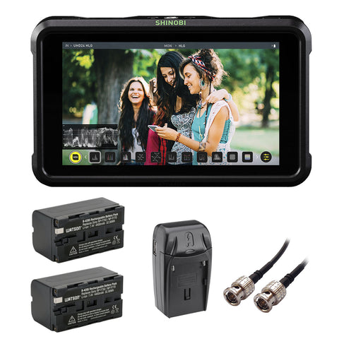 Atomos Shinobi SDI 5" 3G-SDI & 4K HDMI Pro Monitor with (2) NP-F770 Li-Ion Battery Pack, AC/DC Charger & HD-SDI BNC Cable Bundle