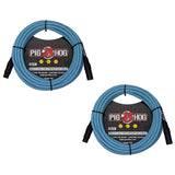 Pig Hog PHMH20DB Hex Series Microphone Cable (XLR), 20-Feet, Daphne Blue- (Pair)