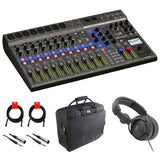 Zoom LiveTrak L-12 - 12-Channel Digital Mixer & Multitrack Recorder with Cables and Headphone