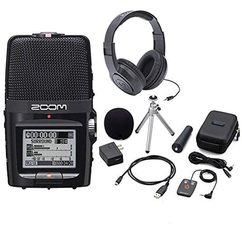 Zoom H2n Handy Handheld Digital Multitrack Recorder Bundle with APH-2n Accessory