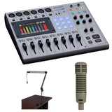 Zoom PodTrak P8 Portable Podcast Recorder Bundle with Electro-Voice RE20 Mic & Two-Section Broadcast Arm