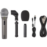 Samson Q2U Recording & Podcasting Pack - Gray Bundle with Studio Monitor Headphones