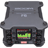 Zoom F6 6-Input / 14-Track Multitrack Field Recorder Bundle with K-Tek KSF6 Stingray Bag for Zoom F6 and Polsen Studio Headphone